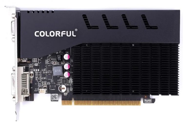 Видеокарта PCI-E Colorful GeForce GT 710 (GT710 NF 1GD3-V) 1GB GDDR3 64bit 28nm 954/1333MHz VGA/DVI/HDMI RTL видеокарта palit geforce gt 710 pa gt710 2gd3h 2048mb