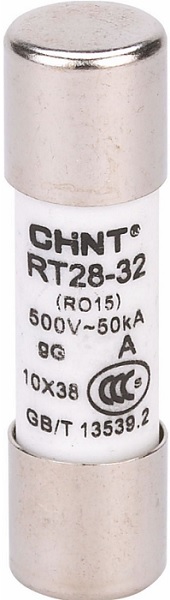 

Предохранитель CHINT 520474 цилиндрический RT28-32 2А 10х38, 520474