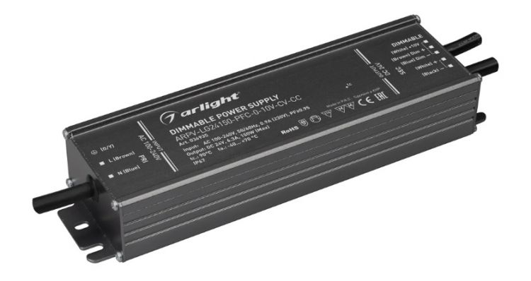 

Блок питания Arlight ARPV-LG24150-PFC-0-10V-CV-CC 036935 (24V, 6.3A, 150W) IP67 металл, ARPV-LG24150-PFC-0-10V-CV-CC