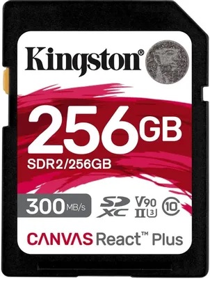 

Карта памяти MicroSDXC 256GB Kingston SDR2/256GB Canvas React Plus SDXC UHS-II 300R/260W U3 V90, SDR2/256GB