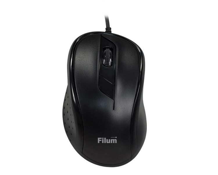 Мышь Filum FL-M30-BK оптическая проводная USB 4 кл., DPI: 800/1200/1600/2400, черная, Windows XP/Vista/7/8/10, MacOS Длина кабеля: 1,5м