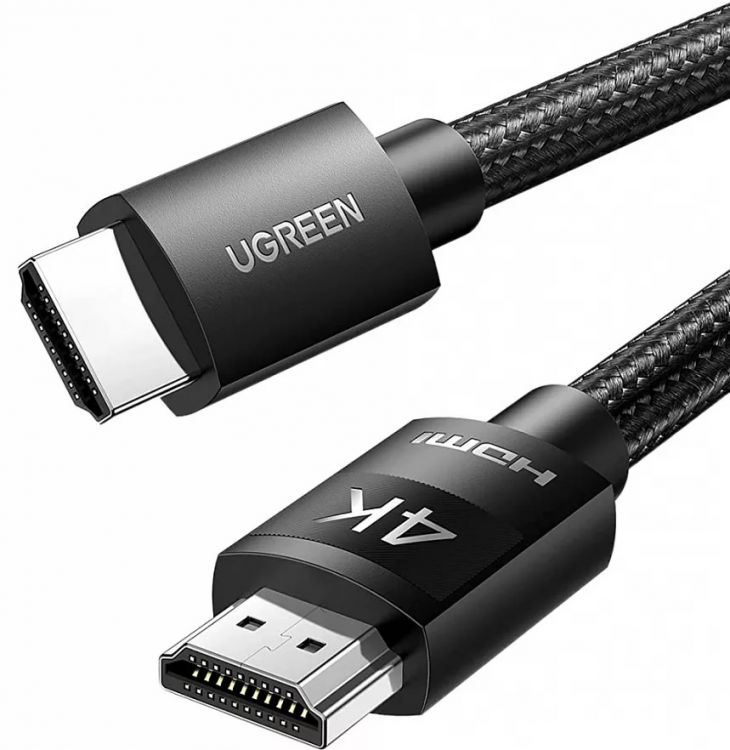 

Кабель UGREEN HD119 30999_ 4K HDMI Male / HDMI Male Braided, 1 м, черный, HD119