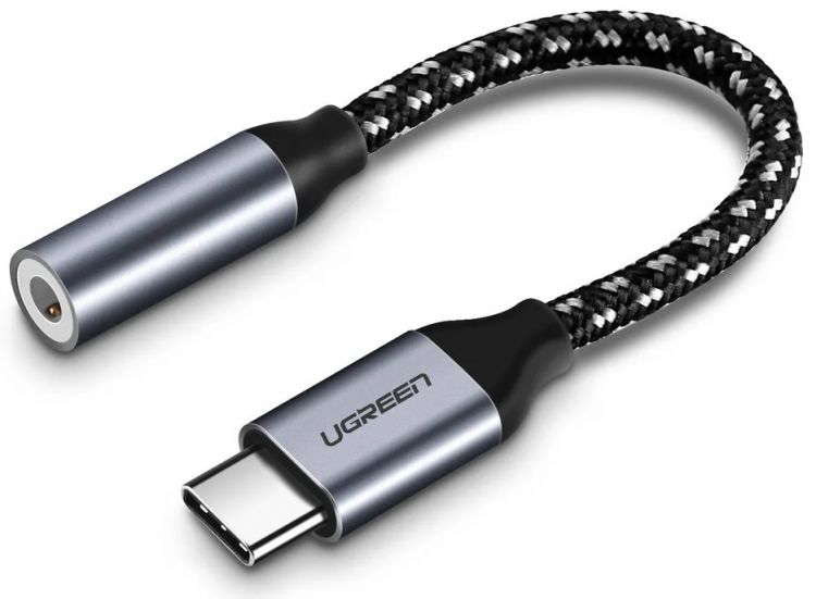 

Переходник UGREEN 30632 USB Type C to 3.5mm, 10 см, серый, 30632