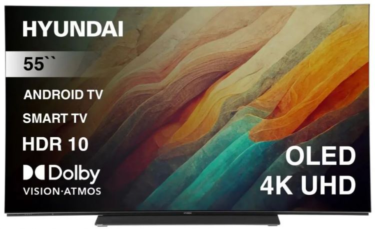 Телевизор Hyundai H-LED55OBU7700 55" Android TV Frameless черный/черный 4K Ultra HD 120Hz DVB-T DVB-T2 DVB-C DVB-S DVB-S2 USB WiFi Smart TV