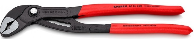 

Клещи Knipex KN-8701300 переставные с фиксатором 70мм (2 3/4дюйм) под ключ 60мм L-300мм Cr-V обливные рукоятки сер., KN-8701300