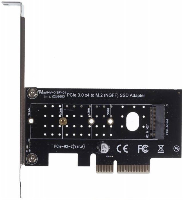 Адаптер ASIA ASIA PCIE M2 NGFF M-KEY V2 PCI-E M.2 NGFF for SSD V2 + Heatsink Ret