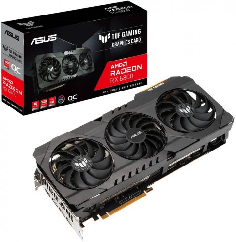 Видеокарта PCI-E ASUS Radeon RX 6800 TUF Gaming OC (TUF-RX6800-O16G-GAMING) 16GB GDDR6 256bit 7nm 1775/16000MHz HDMI/3*DP RTL