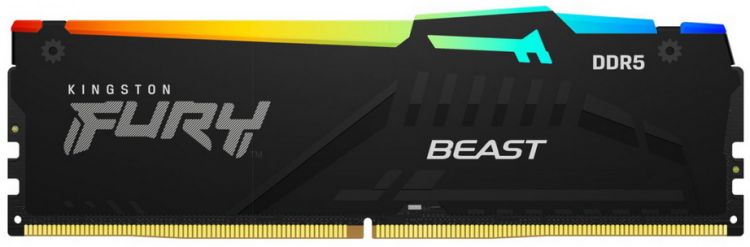 Модуль памяти DDR5 16GB Kingston FURY KF556C40BBA-16 Beast RGB 5600MHz CL40 1RX8 1.25V 16Gbit RTL, цвет черный - фото 1