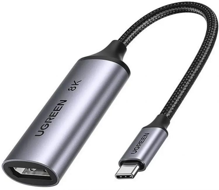 

Адаптер UGREEN CM654 USB-C to DP 8K 60Hz 10cm Adpter, длина: 10см, цвет: серый, CM654