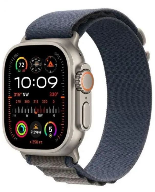 

Часы Apple Watch Ultra 2 49mm MREQ3LL/A Titanium Case with Blue Alpine Loop-Large, Watch Ultra 2 49mm