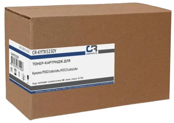 

Тонер-картридж CopyRite CR-KYTK5230Y для Kyocera P5021cdn/cdw, M5521cdn/cdw, TK-5230Y, 2200 стр, yellow, CR-KYTK5230Y