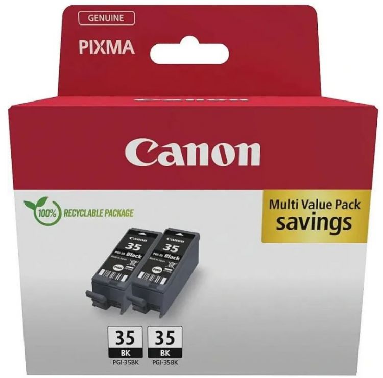 

Картридж Canon PGI-35 1509B029 струйный черный двойная упак. (382стр.) (18.60мл) для Canon Pixma iP100, PGI-35