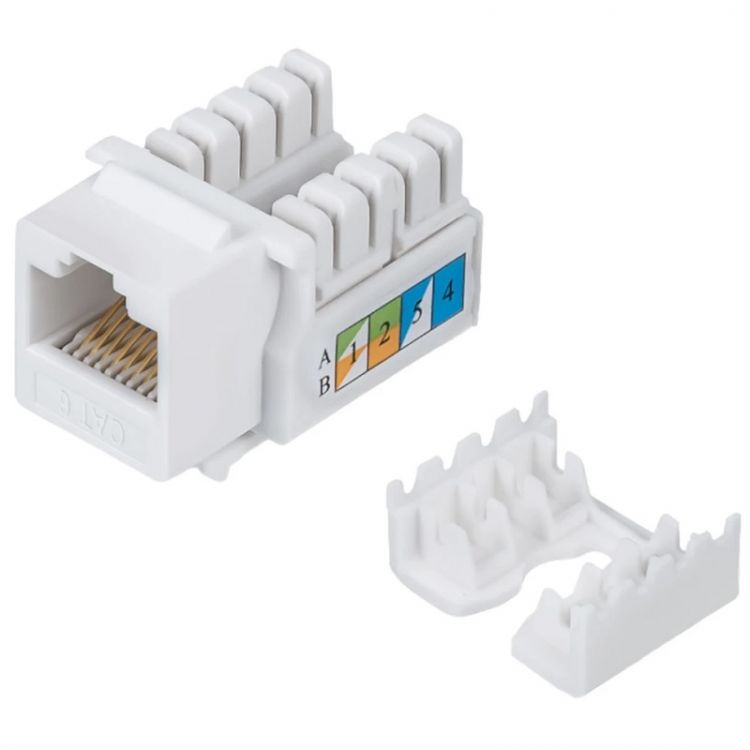 

Модуль Keystone RJ45 UTP Cabcoil KEYJ-45-C6-90 категория 6, угол 90 градусов, KEYJ-45-C6-90