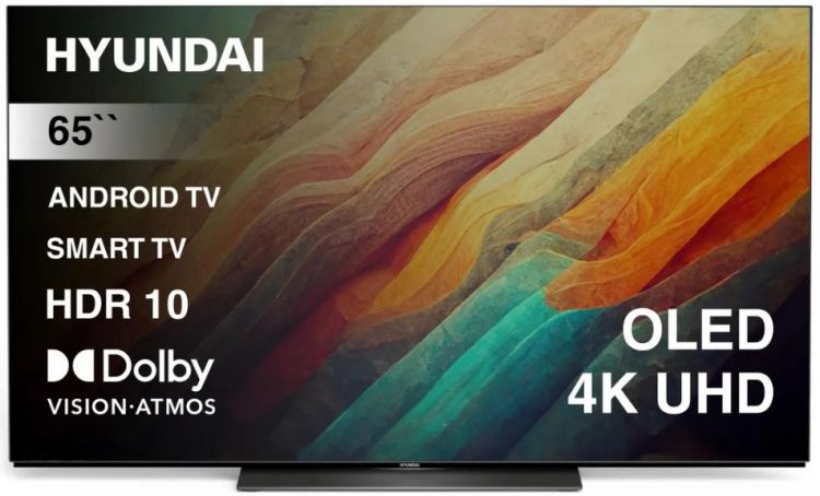 Телевизор Hyundai H-LED65OBU7700 65" Android TV Frameless черный/черный 4K Ultra HD 120Hz DVB-T DVB-T2 DVB-C DVB-S DVB-S2 USB WiFi Smart TV