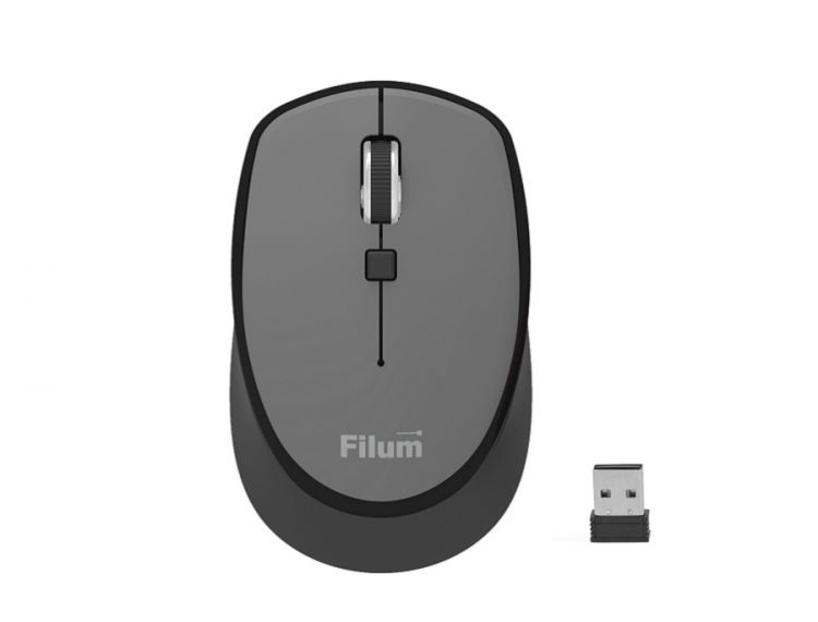 

Мышь Wireless Filum FL-MW10-GY оптическая 2.4 ГГц USB 4 кл., DPI: 800/1200/1600, питание АА 1 шт., серая, Windows XP/Vista/7/8/10, MacOS, FL-MW10-GY