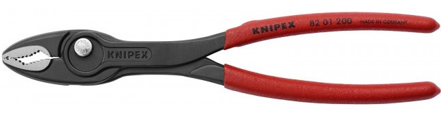 

Клещи Knipex KN-8201200 с фронтальным и боковым захватами TwinGrip зев 4-22мм длина 200мм обливные ручки, KN-8201200