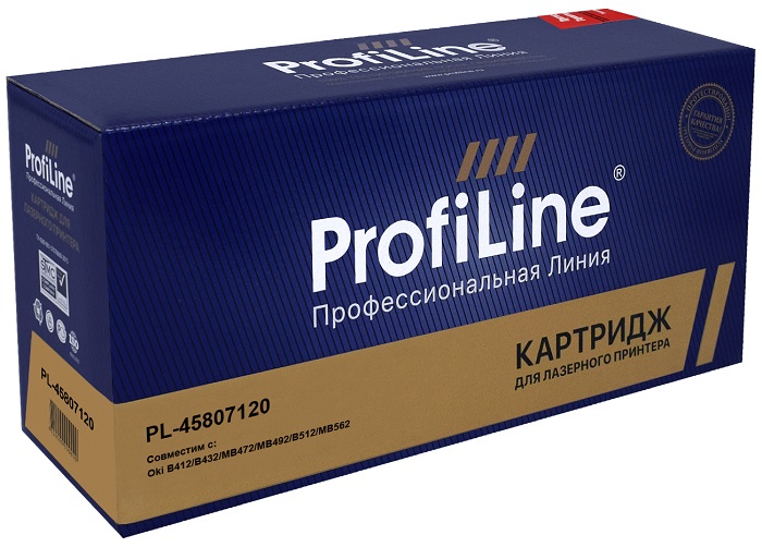 Картридж ProfiLine PL_45807120 для принтеров Oki B412/B432/MB472/MB492/B512/MB562 7000 копий, цвет черный