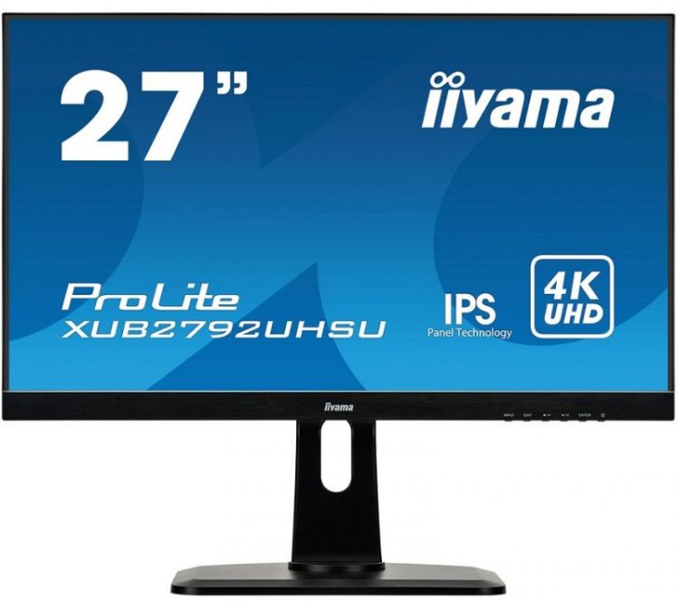 

Монитор 27" Iiyama ProLite XUB2792UHSU-B6 3840x2160 LED, 16:9, IPS, 350cd, 1300:1, 80M:1, 4ms, 178/178, DP, HDMI, USB, 60Hz, Speakers, tilt, swivel, H, ProLite