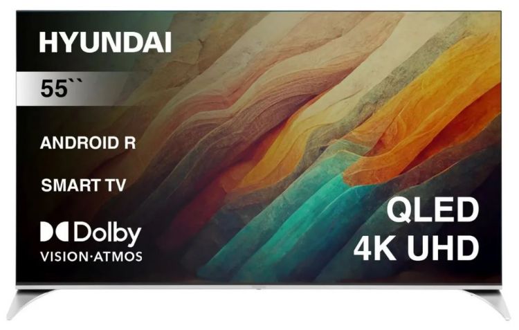 Телевизор Hyundai H-LED55QBU7500 Android TV Frameless черный 4K Ultra HD 60Hz DVB-T DVB-T2 DVB-C DVB-S DVB-S2 USB WiFi Smart TV