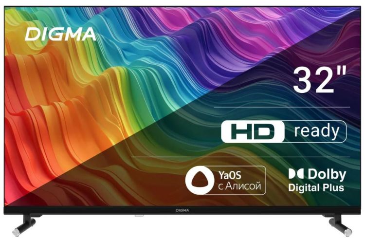 

Телевизор LED Digma DM-LED32SBB32 32" Яндекс.ТВ Frameless Metal черный HD 60Hz DVB-T DVB-T2 DVB-C DVB-S DVB-S2 USB WiFi Smart TV (RUS), DM-LED32SBB32