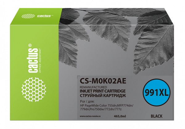 

Картридж Cactus CS-M0K02AE черный (465мл) для HP PageWide755dn;MFP774dn/779dn;Pro750dw/772dn, CS-M0K02AE