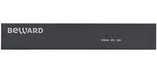 Видеорегистратор Beward BS1112 до 12 IP-каналов со звуком, до 50 Мбит/с, 1920х1080, до 300 к/с, Н.264, подключение камер по ONVIF, 1хSATA HDD 3.5''.