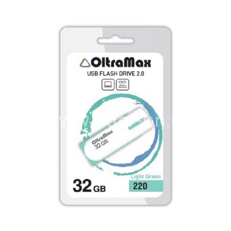 

Накопитель USB 2.0 32GB OltraMax OM-32GB-220-Light Gr 220, светло зелёный, OM-32GB-220-Light Gr