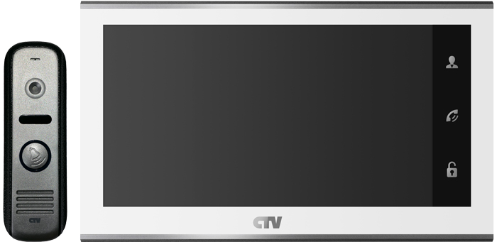 Комплект CTV CTV-DP2702MD антиван вызывная панель CTV-D1000HD и цв. монитор CTV-M2702MD, белый ctv ctv d4500ahd вызывная панель для видеодомофонов