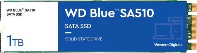 

Накопитель SSD M.2 2280 Western Digital WDS100T3B0B WD Blue SA510 1TB SATA 6Gb/s 560/520MB/s IOPS 90K/82K MTBF 1.75M TBW 400, WDS100T3B0B