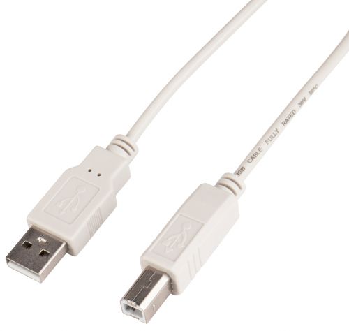 Кабель интерфейсный Buro USB-A-B-3C USB A(m)/USB B(m), 3м, серый (1478141)
