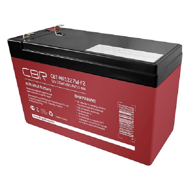 цена Батарея CBR CBT-HR1227W-F2 VRLA (12В 7.5Ач), клеммы F2