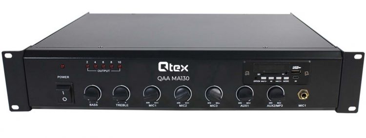 

Микшер-усилитель Qtex QAA MA130 130 Вт – 100/70 В / 4–16 Ом, QAA MA130