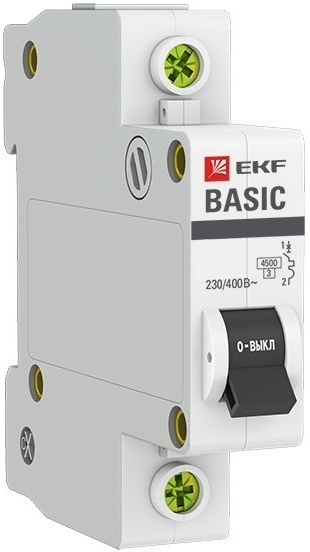 

Автоматический выключатель EKF mcb4729-1-06C модульный 1п C 6А 4.5кА ВА 47-29 Basic, mcb4729-1-06C