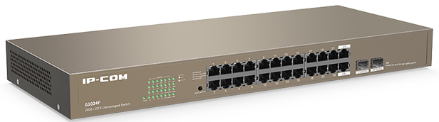 

Коммутатор неуправляемый IP-Com G1024F 24x10/100/1000, Combo 2x1000 Base-X SFP, металл, настольный, G1024F