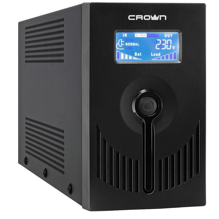 цена Источник бесперебойного питания Crown CMU-SP650EURO LCD USB CM000001870 650 V/|390 W, 140 - 290 V, 3 х EURO с резервным питанием и фильтрацией