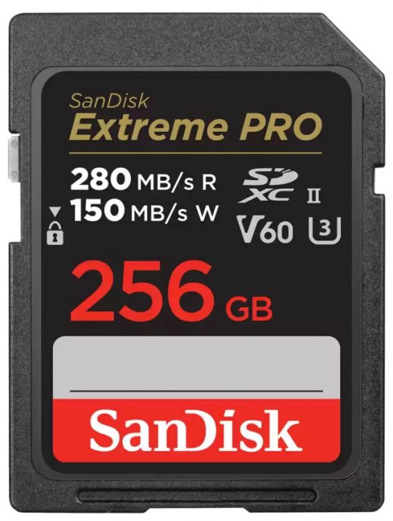 

Карта памяти SDXC 256GB SanDisk SDSDXEP-256G-GN4IN Extreme PRO, 280/150MB/s, V60, C10, UHS-II, SDSDXEP-256G-GN4IN