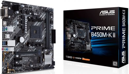 Материнская плата mATX ASUS PRIME B450M-K II (AM4,AMD B450,2*DDR4(3200),4*SATA 6G RAID,M.2,3*PCI-E,7