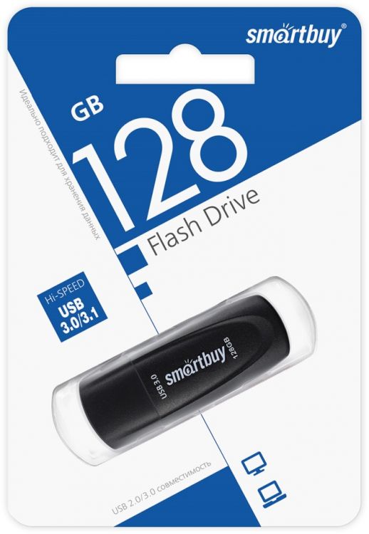 

Накопитель USB 3.2 128GB SmartBuy SB128GB2SCK Scout USB Type A чёрный, SB128GB2SCK