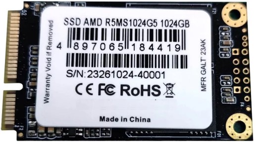 

Накопитель SSD mSATA AMD R5MS1024G5 Radeon R5 1TB SATA 6Gb/s 3D TLC 552/391MB/s IOPS 84K/58K, R5MS1024G5