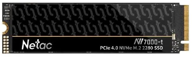 Накопитель SSD M.2 2280 Netac NT01NV7000t-2T0-E4X NV7000-t 2TB PCIe 4 x4 NVMe 3D NAND, 7300/6700MB/s, TBW 1280TB, slim heatspreader netac ssd nv7000 4tb pcie 4 x4 m 2 2280 nvme 3d nand r w up to 7200 6850mb s tbw 3000tb with heat sink 5y wty