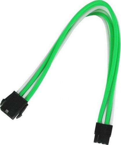 Удлинитель Nanoxia NX8PE3EGW 8-pin PCI-E, 30см, индивидуальная оплетка, зеленый/белый