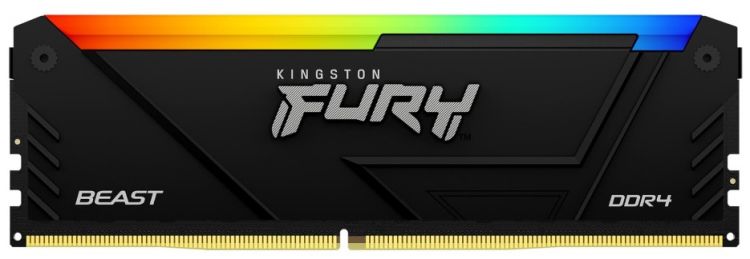 Модуль памяти DDR4 32GB Kingston FURY KF432C16BB2A/32 Beast RGB Black XMP PC4-25600 3200MHz CL16 2RX8 1.35V 288-pin 16Gbit KF432C16BB2A/32 KF432C16BB2A/32 - фото 1