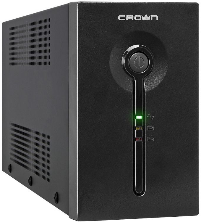 Источник бесперебойного питания Crown CMU-SP650COMBO USB Line Interactive 650VA/390W, 2V/7AH, розетки 2*EURO + 3*IEC С13, трансформатор AVR 140-290V,