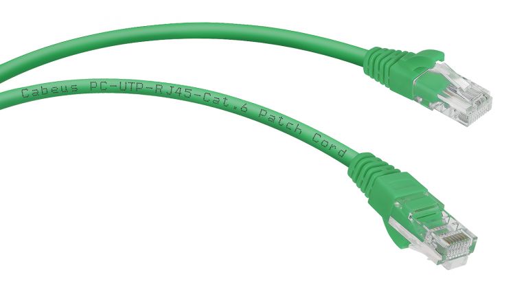 Кабель патч-корд U/UTP 6 кат. 1,5м Cabeus PC-UTP-RJ45-Cat.6-1.5m-GN неэкранированный, зеленый