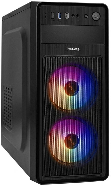 

Корпус ATX Exegate EVO-5017 EX290165RUS черный, БП 500W, 2 вент. 12см с RGB подсветкой, USB, USB3.0, HD аудио, EVO-5017