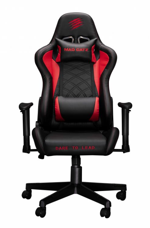 Кресло игровое Mad Catz CGPUBAINBL000-0 чёрно-красное, ПХВ-кожа, 2D подлокотники, газпатрон 4 класс