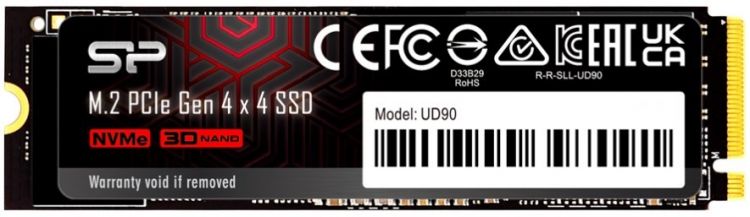 Накопитель SSD M.2 2280 Silicon Power SP01KGBP44UD9005 UD90 1TB PCIe Gen4x4 4800/4200MB/s MTBF 1.5M
