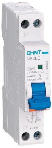 Автоматический выключатель дифф. тока (АВДТ) CHINT 689004 1P+N, тип характеристики C, 25A, 30mA, 1мод. электрон., тип AC, 6kA, NB2LE (R)