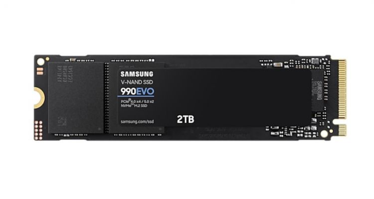 

Накопитель SSD M.2 2280 Samsung MZ-V9E2T0BW 990 EVO 2TB PCIe 4.0 x4/5.0 x2 NVMe 2.0 TLC 5000/4200MB/s IOPS 700K/800K TBW 1200 DWPD 0.33, MZ-V9E2T0BW