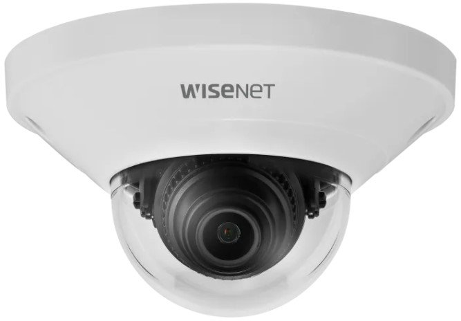 Видеокамера IP Wisenet QND-8011 внутренняя купольная миниатюрная; 1/2.8 CMOS, 5 МП (2592x 944), 25кадр/сек. (H.265/H.264), 15кадр/сек (MJPEG); поддер видеокамера ip wisenet xno 6085rp 1 2 cmos 2 мп 1945x1097 60кадр сек h 265 h 264 30кадр сек mjpeg моторизованный 4 1 16 4 мм 4x день